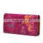 Fashion trendy pretty women rose red leather zipper clutch wallets with card slots
