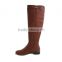 New fashion zipper boots PU flat over knee boots for women