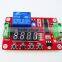 FRM02 DC 12V 24V delay on/off Cycle timer switch on/off self-locking Multifunction electric relay module red voltmeter display