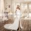 VDN40 Seductive Side Slit Wedding Dress Sheer Illusion Back Bridal Gown Short Sleeve Dresses with Detachable Tail for Weddings