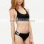 Two-piece-outfits latest fashion design women clothing Black Cutout Racer-back Lingerie With Panty