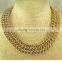 Hot sale gold plating three layered chocker necklace chains metal alloy for women