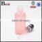 hot sale chinese pink purple color coated skin care glass serum bottle with dropper and pump for cosmetic