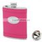 stainless steel hip flask with leather covered