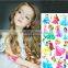 Custom cartoon water transfer temporary color tattoos for kids body art tattoos safe non-toxic color tattoo stickers factory
