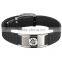 Noproblem FDA Tourmaline Stainless Steel Scalar Energy Casual Frendship Health Charm Fashion Silicone Bracelet