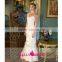 GS3 elegant sleeveless v neck backless vintage lace wedding dress applique beaded floor length noiva vestido de noiva