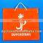 Red design 50 micron plastic bag with handle