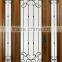 Europe house glass wooden door two fixed panel black walnut color