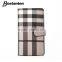 vertical stripes credit card and ID card holder long style leather
