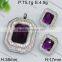 New Arrival Good Quality Wholesale Silver Diamond Colorful Jewelry Set