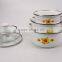 3Pcs Decal Printing Sunflower Cast Iron Cookware Enamel Pot Sets