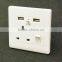 White plug outlet wall socket and switch with usb