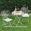 White Bistro Set With Foldable Table and Chairs