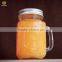 glass drinking mason jars with handle and straw