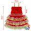 Wholesale Red Lace Baby Girl Party Dress Children Frocks Designs Latest Fashion Dresses Match The Headband
