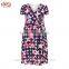 Fashion plus size prom spot print dress wrap front vintage dress 1950s