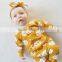 Wholesale spanish baby clothes smiled cloud printed ginger colour icing rompers