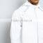 100% Polyester All Over Print Reflective Trim White Hooded Sports Jacket Mens With Mesh Lining Inside Simple Long Sleeves