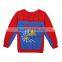 100% cotton print superman children clothes and boys winter hoodies sets