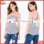 Hot Selling Sleeveless Strips Kinited Pocket Front Clip Back Lady Blouse
