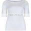 women's high-heeled shoe printed white T-shirt 1/2 sleeve t-shirt