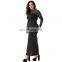 Wholesale long sleeve black long dress women