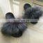 Hot sale top quality real fur slippers ladies/women fur slippers /ladies fur sandals