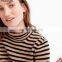 Lux women turtleneck classic strips long sleeves cotton sweater