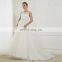 EB2911 A-Line scoop beading and sequins PU belt long skirt Princess porm wedding dress