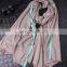 factory wholesale new style fashion lady plain color infinity cashmere scarf autumn winter women fringe embroidered scarf shawl
