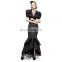 Q-306 Punk Rave gothic black striped fishtail skirt