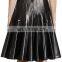 2015 New Summer women PU leather banded waist a-line fashion skirt