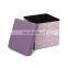 RTS Modern Living room furniture waterproof Printing pvc leather foldable ottoman storage box