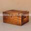 Custom Two Layer Hinged Wooden Wine Box 6 Bottles Burn Effect