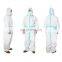 Disposable medical isolation clothing white CE Cat III Type 3B/4B/5/6  Liquid and Particle Protection Coverall