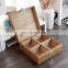Bamboo moon cake packaging wood boxes 4-grid wooden desktop jewelry storage box with lock