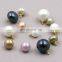 Oval Metal Part Colorful Dome Bridal Brass Large Pearl Button With Hook