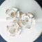 White Ceramic Jewelry Case Ring Holder Trinket Jewel Box with Handmade Gild Edge Ceramic Flower Lid for Wedding Anniversary