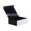 Custom printing white rigid cardboard folding gift box with black trim