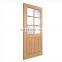 Simple bathroom toilet wood framed glass door french cheap oak solid interior wooden doors