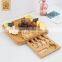 Wholesale 100% Organic Simple Luxury Restaurant Bamboo Cheese Board With Cutlery