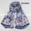 New Design Fashion Long Scarf Colorful Buterrfly Printted Spring Scarves