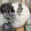 Cute Rabbit Fur With Silver Fox Fur Winter Pompom Headwear for Young Girls