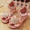 Wholesale Baby Girls Shoes Beige and Pink With Pearl Baby Girls Dress Shoes Kids Sandals