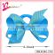 Polka dot grosgrain 3 inch ribbon bow fancy girls elastic hair bands (XH11-7753)