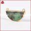 Half Moon Cresent Chrysoprase Pendant Necklace Jade Jewelry Jewels With Double Bails