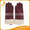 fashion ladies /girls sheep suede and fake fur leather gloves