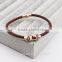 2016 Best Seller Custom Size Magnetic Clasp Punk Genuine Leather North Skull Bracelet