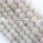 2.0mm Large Hole Hot Selling Round Matte Rose Quartz Gemstone Loose Beads Approximate 15.5 Inch